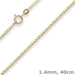 1,4mm Veneziakette Goldkette Collier Halskette aus 333 Gold Gelbgold 40cm