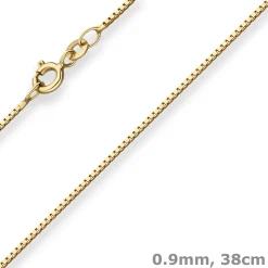 0,9mm Veneziakette Goldkette Collier Halskette aus 333 Gold Gelbgold 38cm