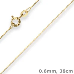 0,6mm Veneziakette Goldkette Collier Halskette aus 333 Gold Gelbgold 38cm