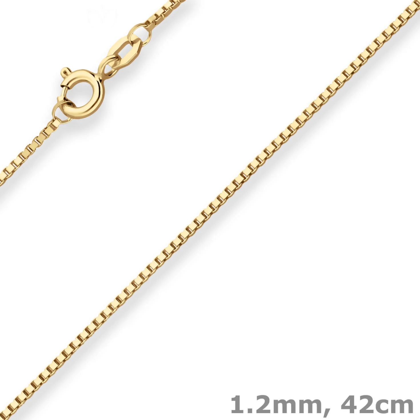 1,2mm Veneziakette Goldkette Collier Halskette aus 375 Gold Gelbgold 42cm
