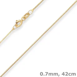 0,7mm Veneziakette Goldkette Collier Halskette aus 750 Gold Gelbgold 42cm