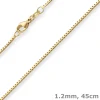 1,2mm Veneziakette Goldkette Collier Halskette aus 585 Gold Gelbgold 45cm