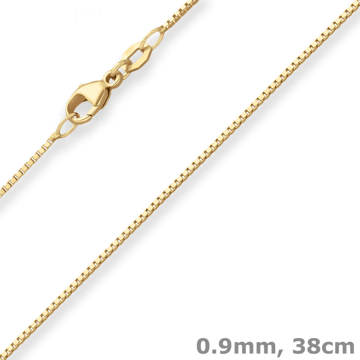 0,9mm Veneziakette Goldkette Collier Halskette aus 750 Gold Gelbgold 38cm