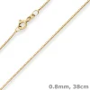 0,8mm Veneziakette Goldkette Collier Halskette aus 333 Gold Gelbgold 38cm