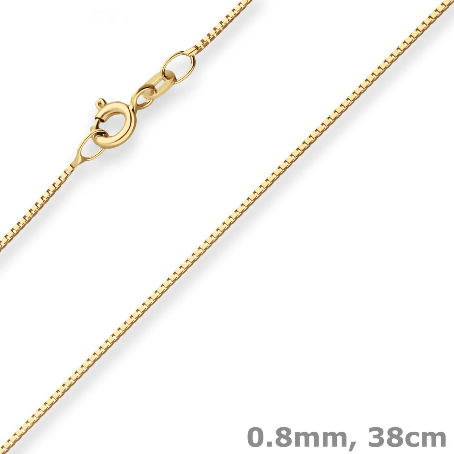 0,8mm Veneziakette Goldkette Collier Halskette aus 333 Gold Gelbgold 38cm