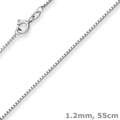 1,2mm Veneziakette Goldkette Collier Halskette aus 585 Gold Weißgold 55cm