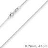 0,7mm Veneziakette Goldkette Collier Halskette aus 375 Gold Weißgold 45cm
