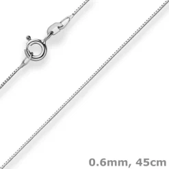 0,6mm Veneziakette Goldkette Collier Halskette aus 585 Gold Weißgold 45cm