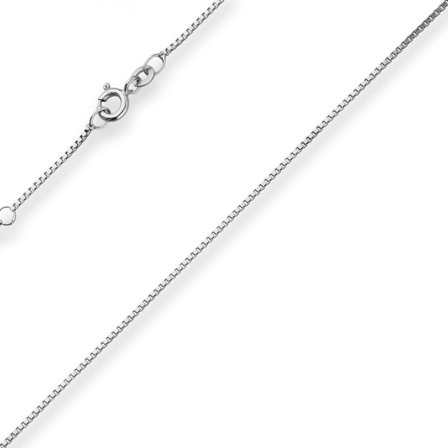 0,9mm Veneziakette Kette Collier aus 585 Gold Weißgold 45cm mit Zwischenöse