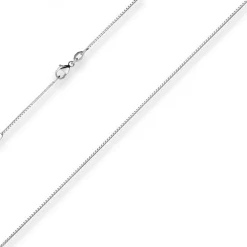 0,9mm Veneziakette Kette Collier aus 750 Gold Weißgold 45cm mit Zwischenöse
