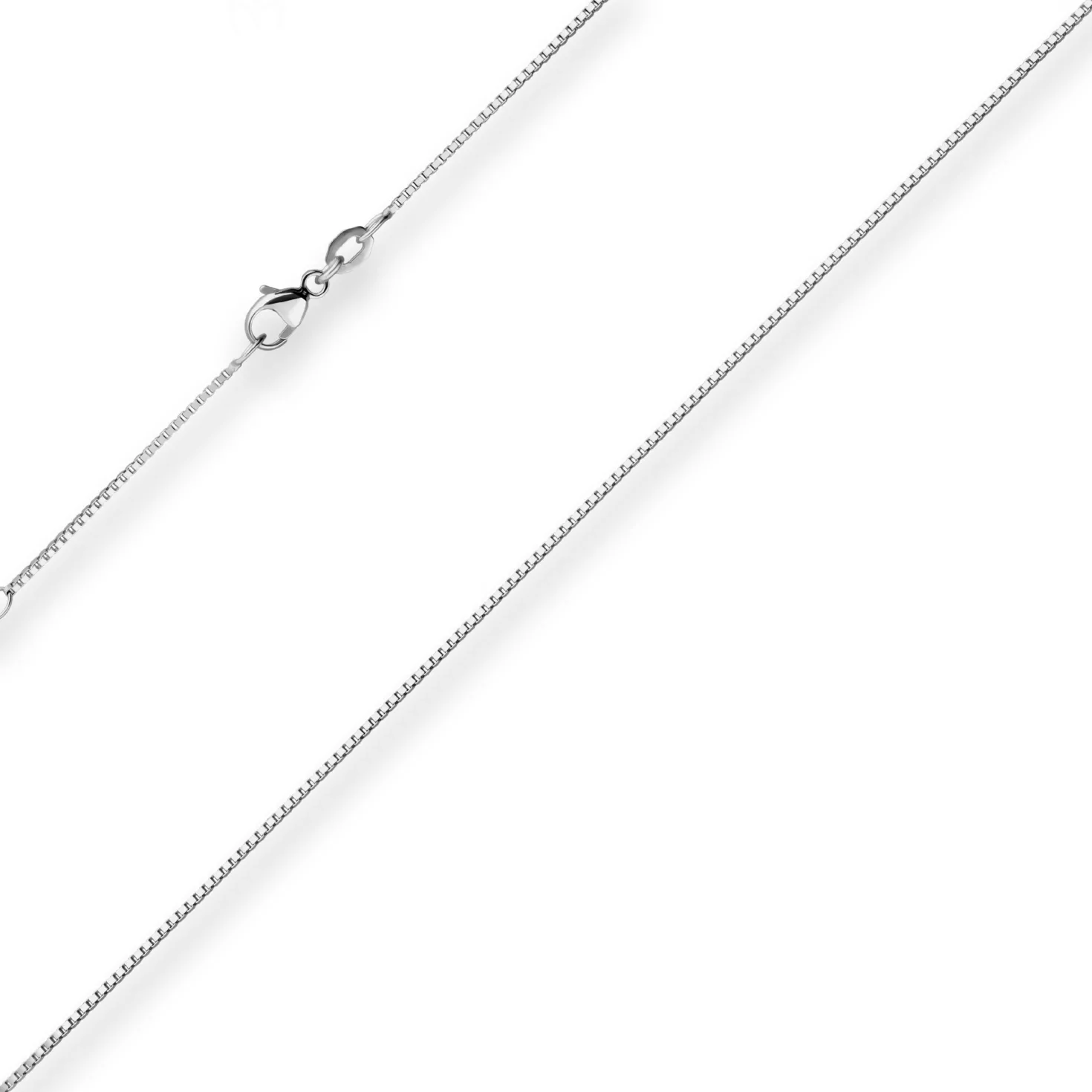 0,9mm Veneziakette Kette Collier aus 750 Gold Weißgold 45cm mit Zwischenöse