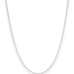 0,9mm Veneziakette Kette Collier aus 750 Gold Weißgold 45cm mit Zwischenöse
