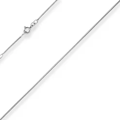 0,9mm Veneziakette Kette Collier aus 925 Silber rhodiniert 50cm mit Zwischenöse