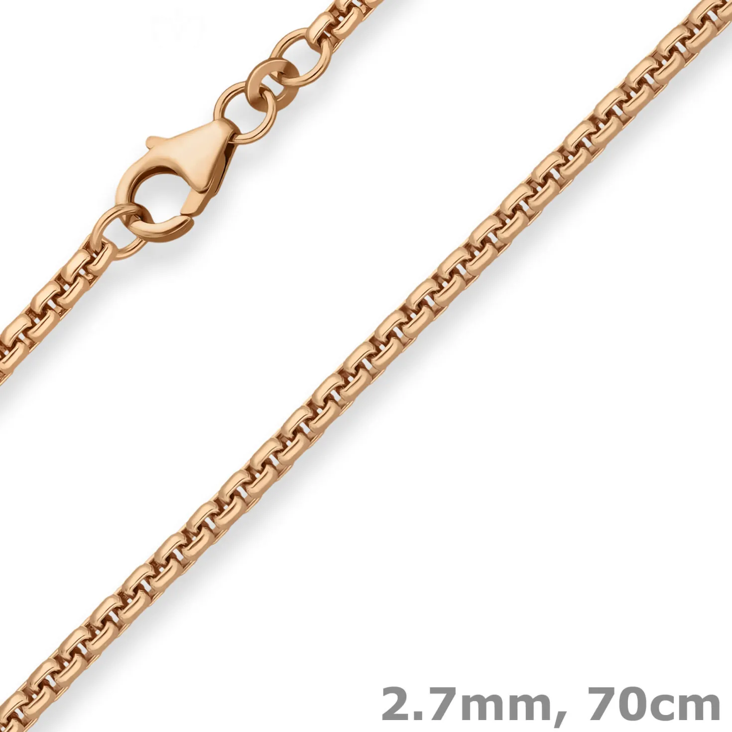 2,7mm Veneziakette rund Goldkette Collier Halskette aus 585 Gold Rotgold 70cm
