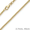 2,7mm Veneziakette rund Goldkette Collier Halskette aus 333 Gold Gelbgold 45cm
