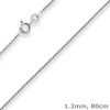 1,2mm Veneziakette rund Kette Collier Halskette aus 925 Silber rhodiniert 80cm