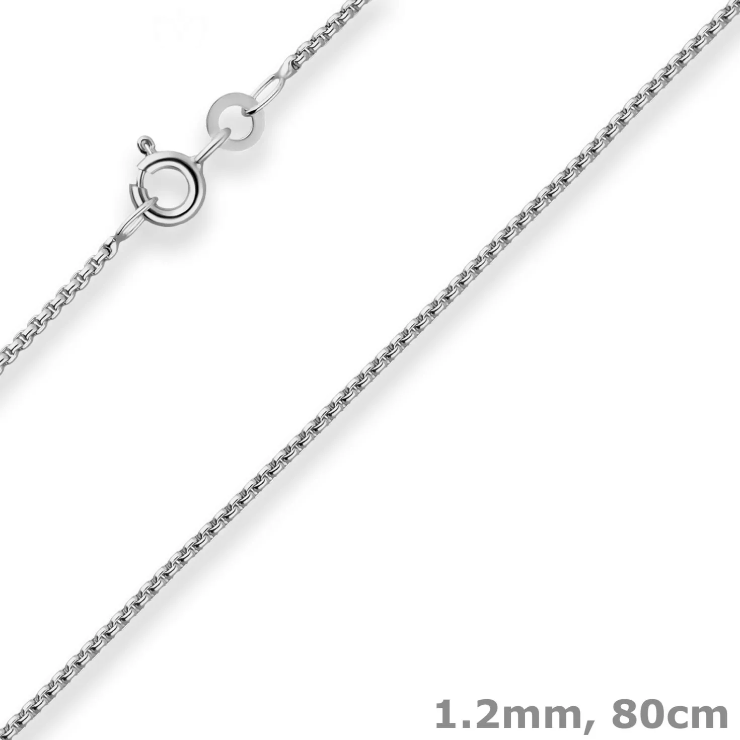 1,2mm Veneziakette rund Kette Collier Halskette aus 925 Silber rhodiniert 80cm