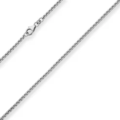 2,7mm Veneziakette rund Kette Collier Halskette aus 925 Silber rhodiniert 45cm