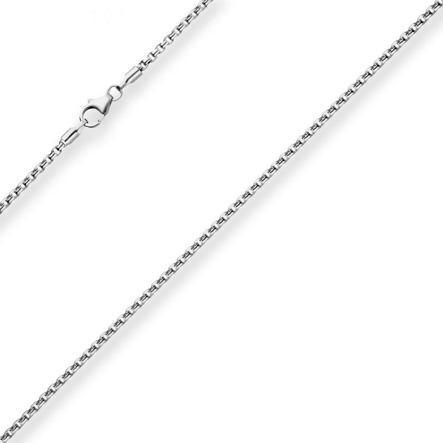 2mm Veneziakette rund Kette Collier Halskette aus 925 Silber rhodiniert 60cm