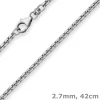 2,7mm Veneziakette rund Kette Collier Halskette aus 925 Silber rhodiniert 42cm