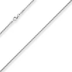 2mm Veneziakette rund Kette Collier Halskette aus 925 Silber rhodiniert 42cm