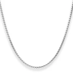 2mm Veneziakette rund Kette Collier Halskette aus 925 Silber rhodiniert 42cm