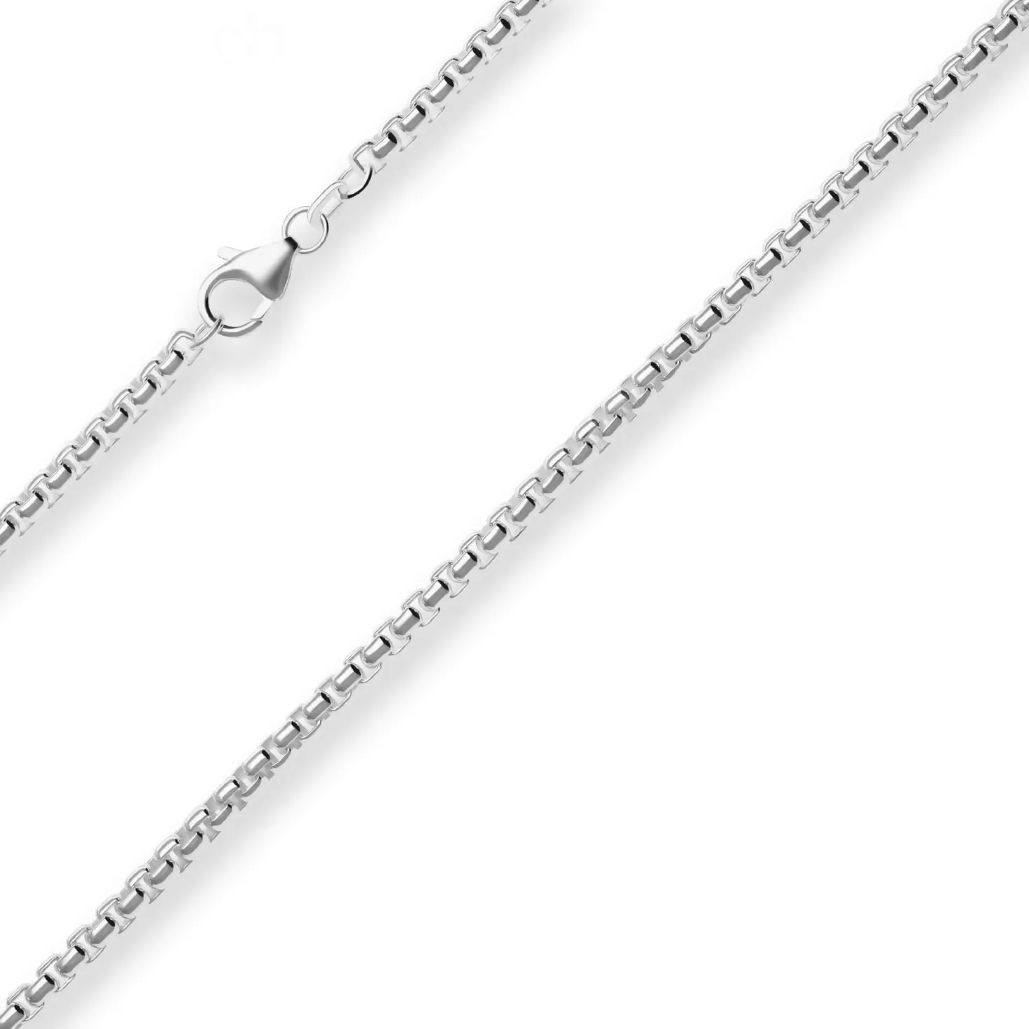 3,7mm Veneziakette rund Silberkette Collier Halskette aus 925 Silber 45cm