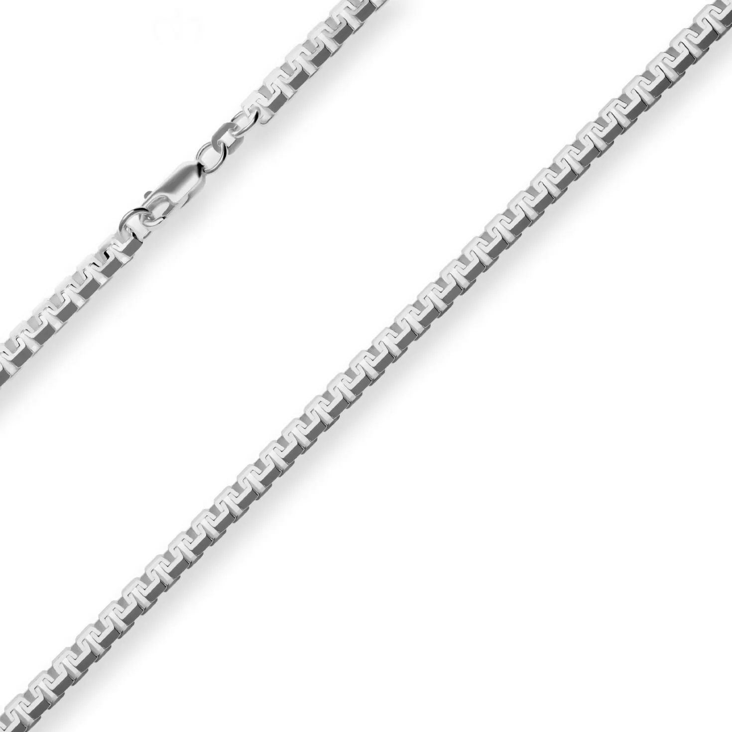 4,6mm Veneziakette sechskant Collier Halskette aus 925 Silber rhodiniert 50cm