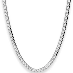 4,6mm Veneziakette sechskant Collier Halskette aus 925 Silber rhodiniert 50cm