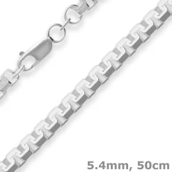 5,4mm Veneziakette sechskant Silberkette Collier Halskette aus 925 Silber 50cm