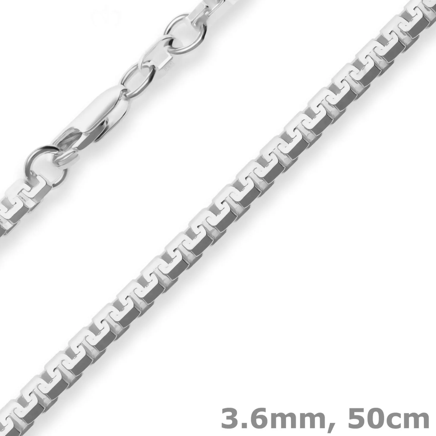 3,6mm Veneziakette sechskant Silberkette Collier Halskette aus 925 Silber 50cm