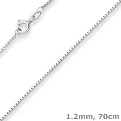 1,2mm Veneziakette Silberkette Collier Halskette aus 925 Silber 70cm