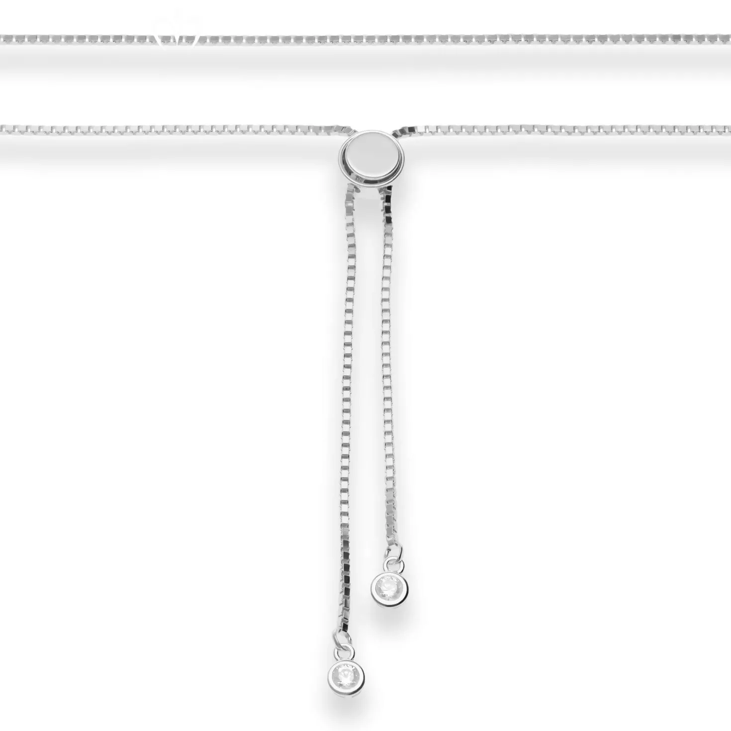 1,2mm Veneziakette Silberkette Collier Halskette aus 925 Silber 70cm Zirkonia