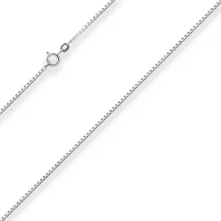 1,4mm Veneziakette Silberkette Collier Halskette aus 925 Silber rhodiniert 50cm