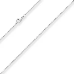 1,4mm Veneziakette Silberkette Collier Halskette aus 925 Silber rhodiniert 50cm