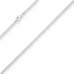 1,8mm Veneziakette Silberkette Collier Halskette aus 925 Silber 50cm