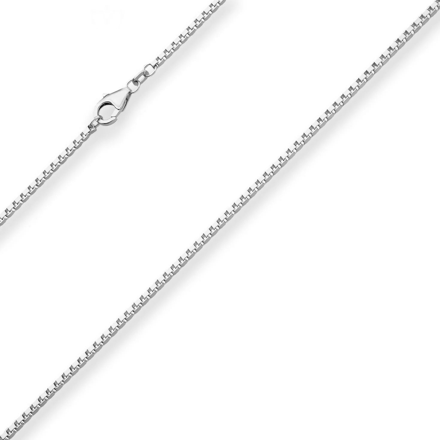 1,8mm Veneziakette Silberkette Collier Halskette aus 925 Silber rhodiniert 45cm