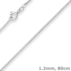 1,2mm Veneziakette Silberkette Collier Halskette aus 925 Silber 80cm