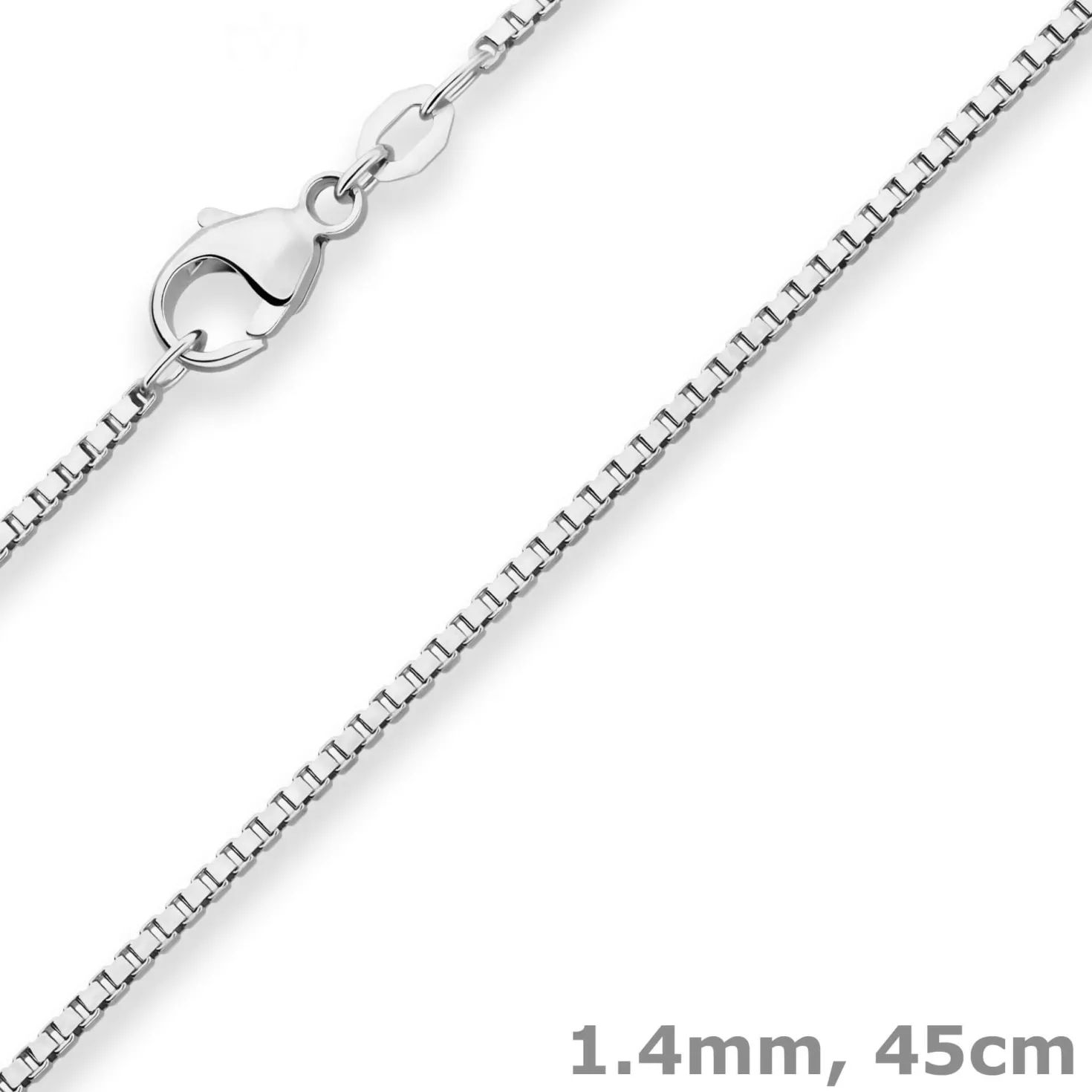 1,4mm Veneziakette Silberkette Collier Halskette aus 925 Silber rhodiniert 45cm