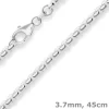 3,7mm Veneziakette vierkant Silberkette Collier Halskette aus 925 Silber 45cm