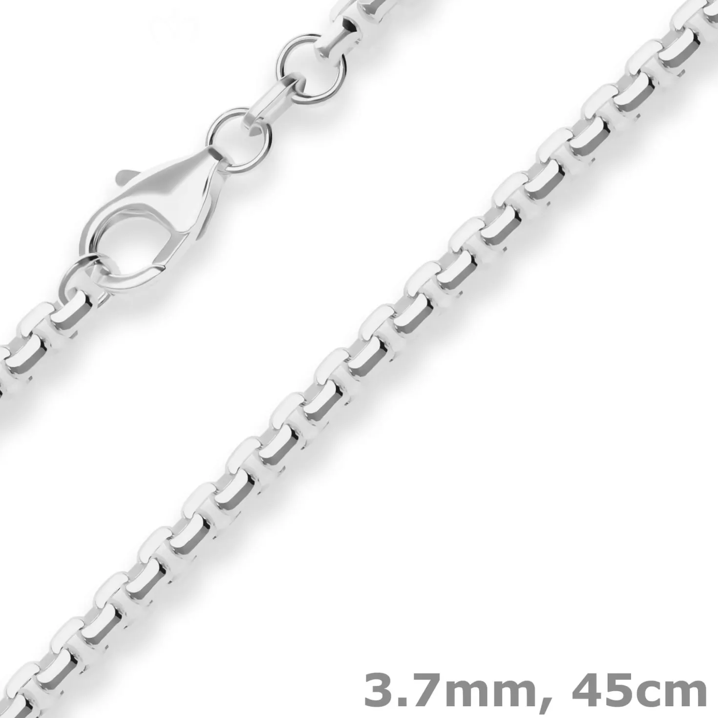 3,7mm Veneziakette vierkant Silberkette Collier Halskette aus 925 Silber 45cm