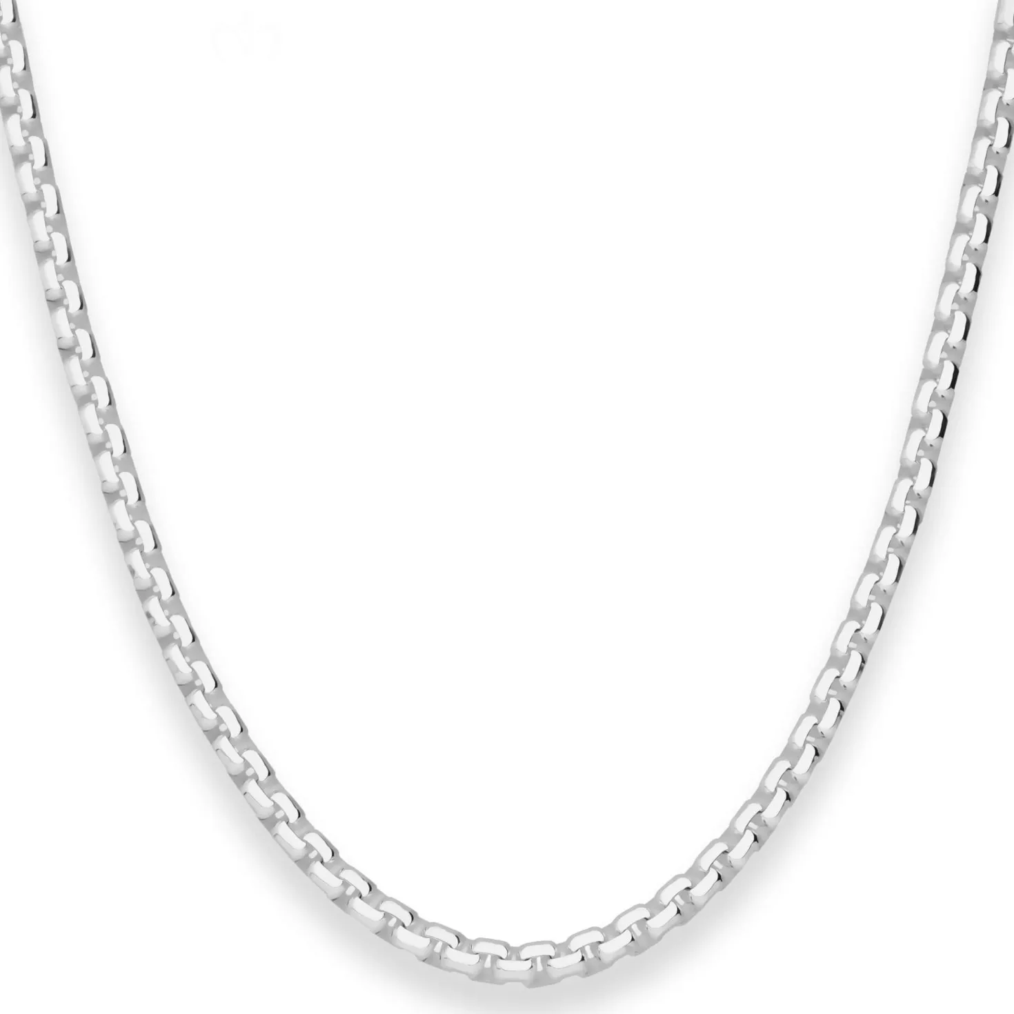 3,7mm Veneziakette vierkant Silberkette Collier Halskette aus 925 Silber 45cm