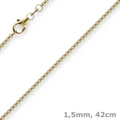 1,5mm Venezianerkette aus 750 Gold Gelbgold Kette Collier Halskette rund 42cm