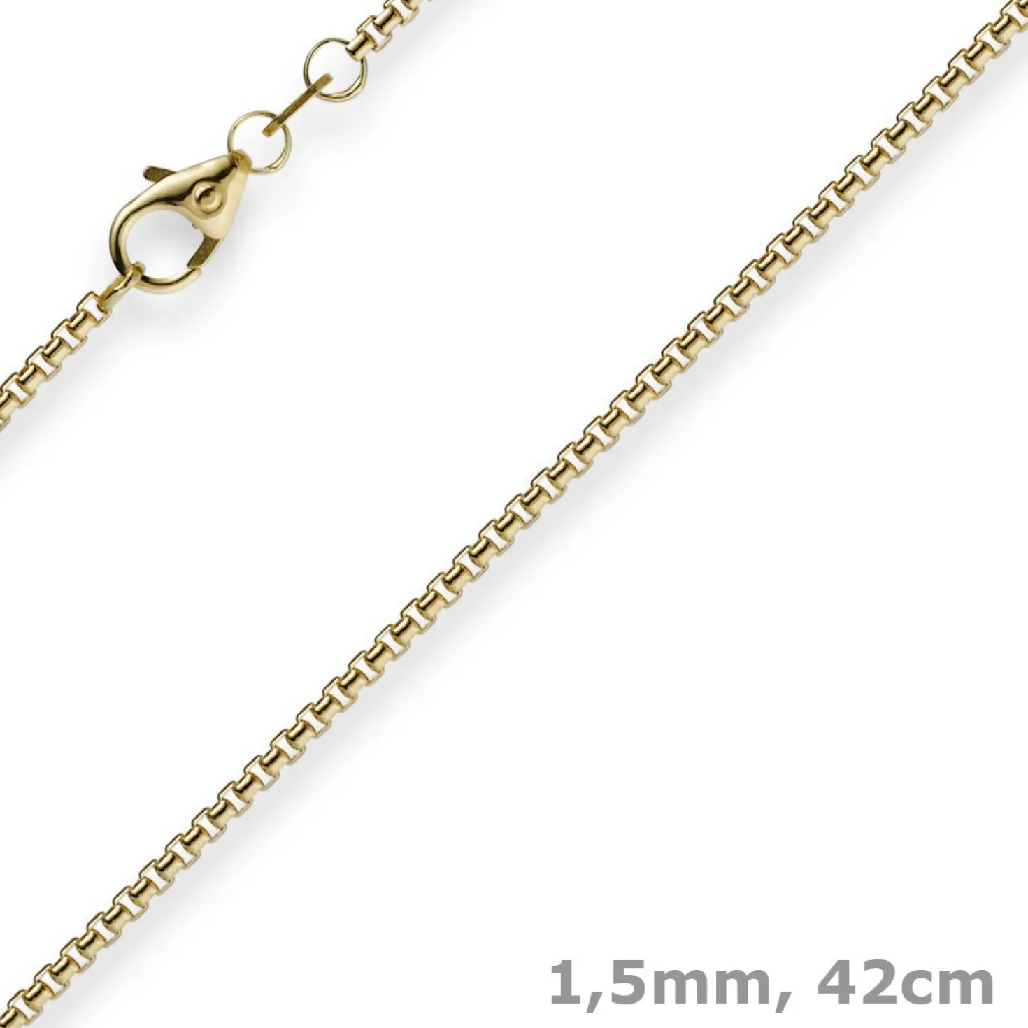 1,5mm Venezianerkette aus 750 Gold Gelbgold Kette Collier Halskette rund 42cm