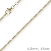 1,5mm Venezianerkette aus 750 Gold Gelbgold Kette Collier Halskette rund 45cm