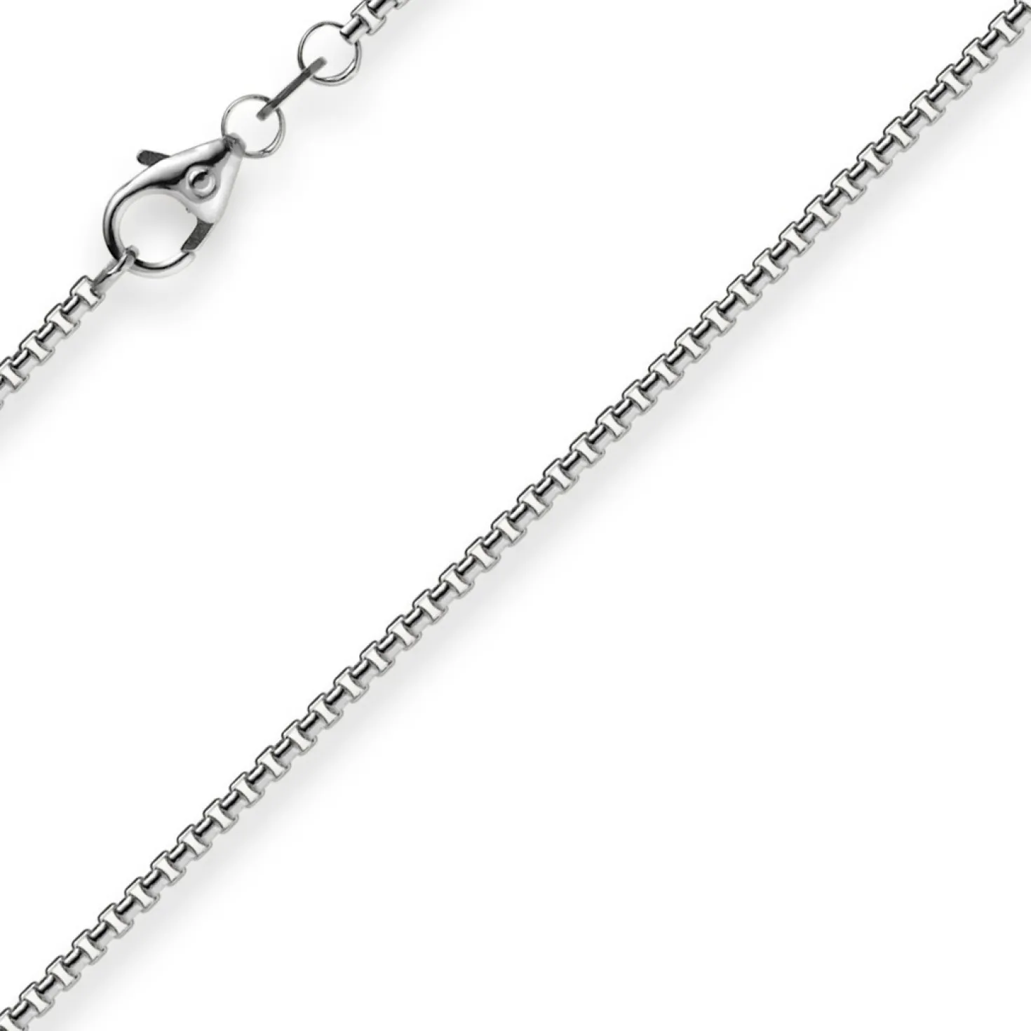 1,5mm Venezianerkette aus 750 Gold Weißgold Kette Collier Halskette rund 45cm