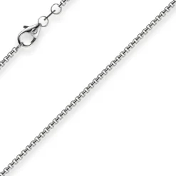 1,5mm Venezianerkette aus 750 Gold Weißgold Kette Collier Halskette rund 50cm