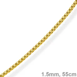 1,5mm Venezianerkette 585 Gold Gelbgold Kette Collier Halskette rund 55cm