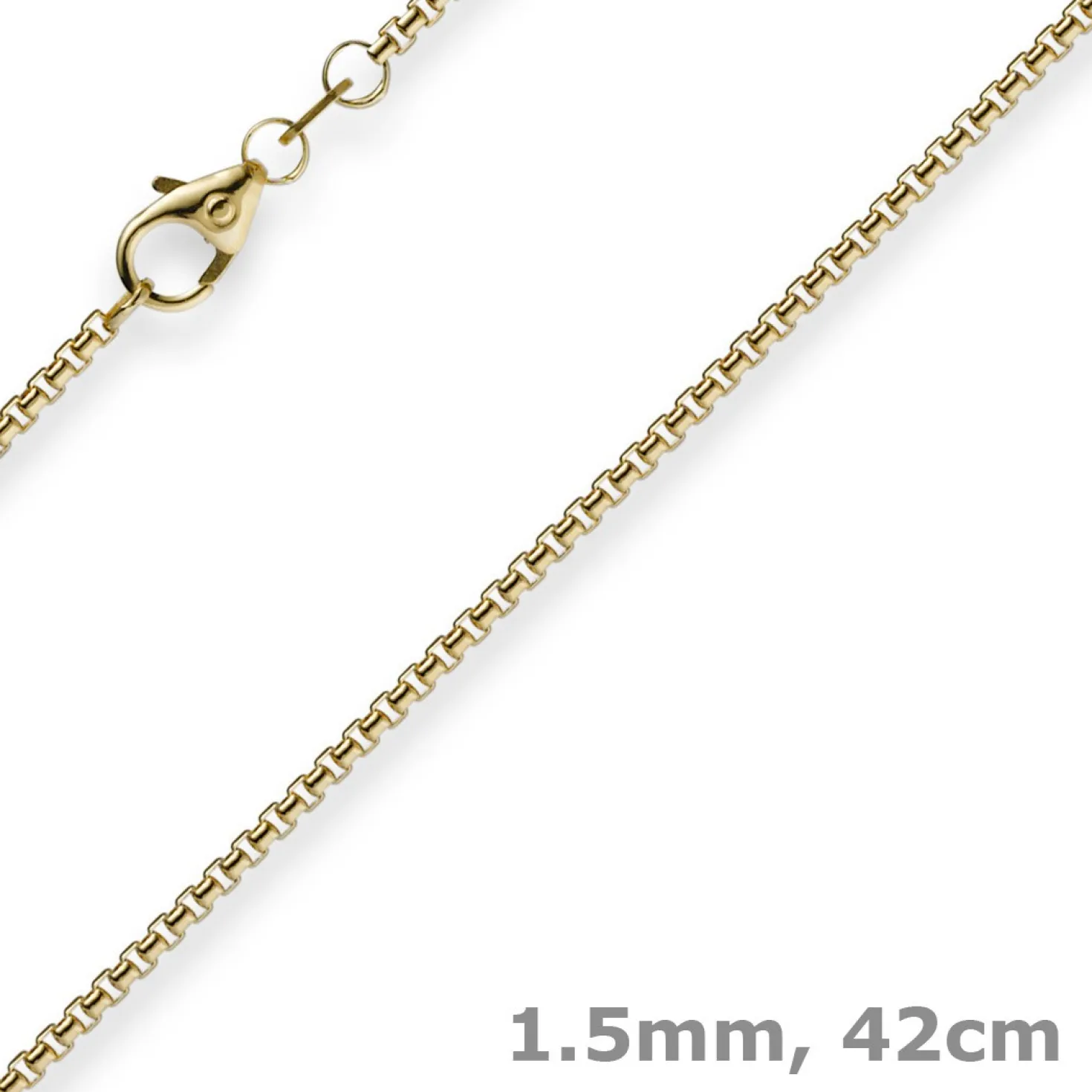 1,5mm Venezianerkette 585 Gold Gelbgold Kette Collier Halskette rund 42cm