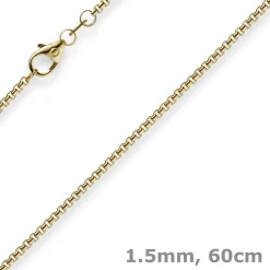 1,5mm Venezianerkette 585 Gold Gelbgold Kette Collier Halskette rund 60cm
